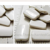 BULK SALE - Small 12mm x 18mm x 3mm Curved Rectangle Beads for DIY About 100 pieces 3"x4" bag (Choose Off-White or Regular White)