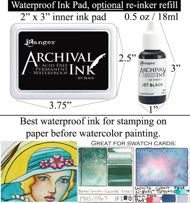 Squid Ink Stamp pads, Waterproof, archival, ergonomic!