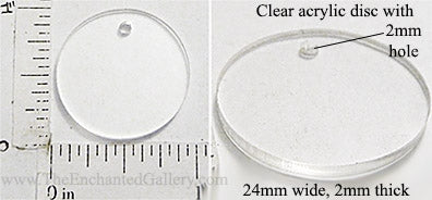 ONE Laser Cut Clear Acrylic Disc w/ TWO HOLES for Hanging: 1/8 inch (3 mm)  thick