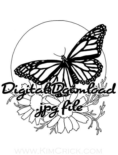 butterfly black and white coloring page