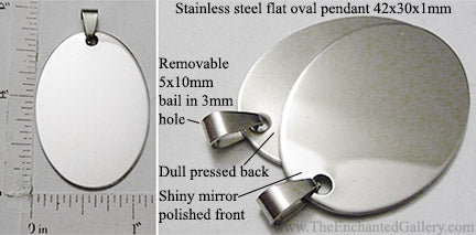Stainless Steel Oval One Hole Blank Tags
