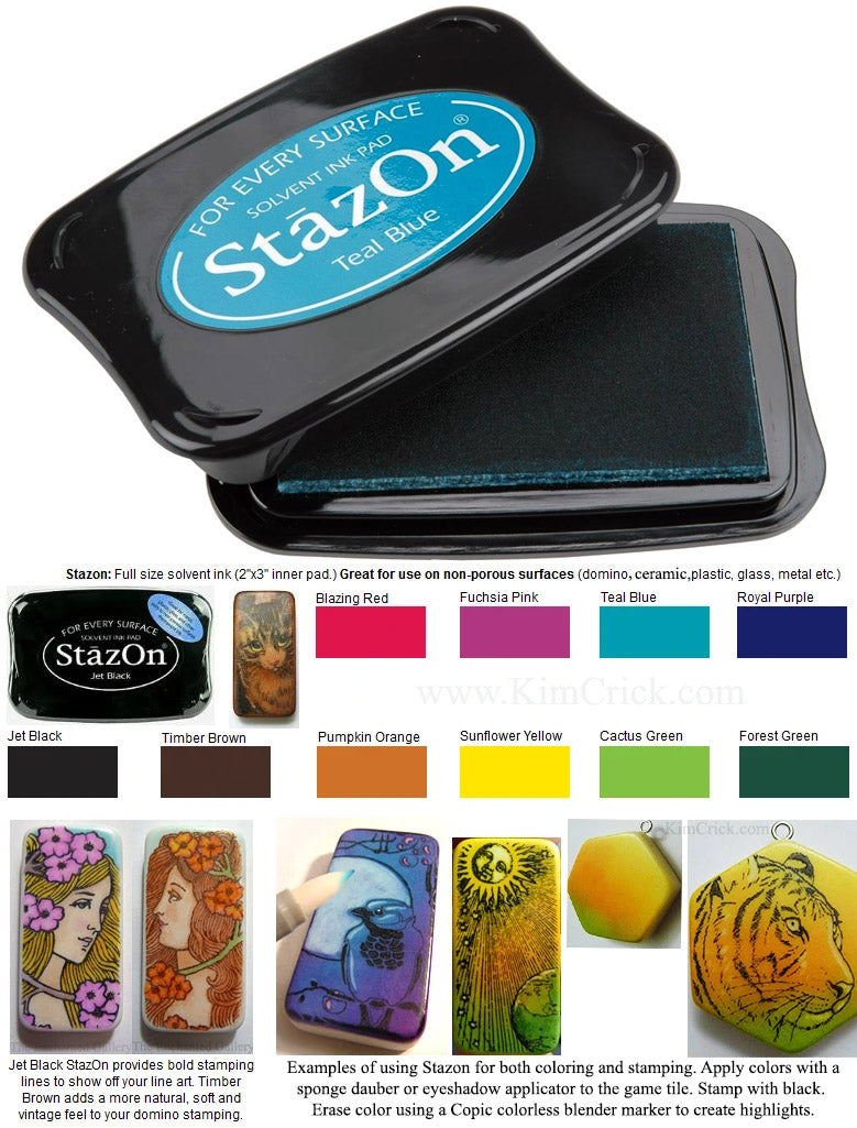 Tsukineko StazOn Solvent Based Ink Pad - Choose Color - NEW